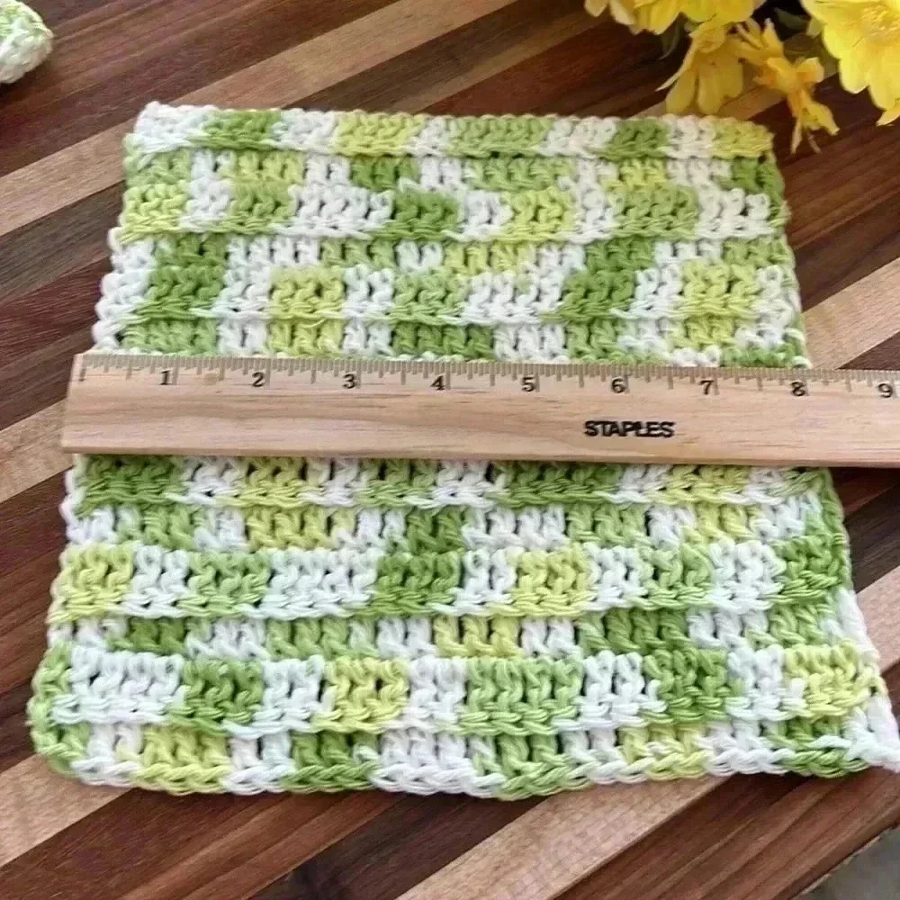 100% Cotton Handmade Washcloth, Set of 2